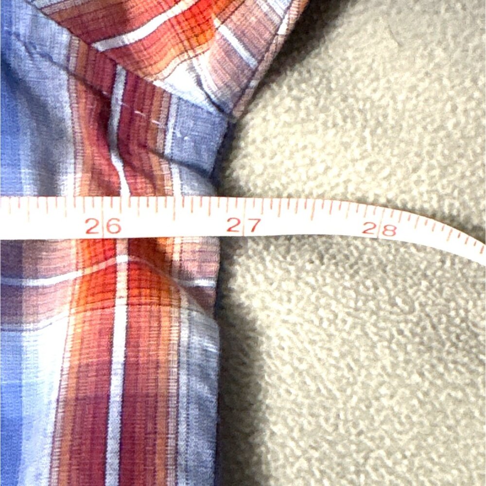 VTG Wrangler Silver Snap Men’s XXL Blue Plaid Shirt Western Cowboy Rodeo Pockets - Picture 5 of 6
